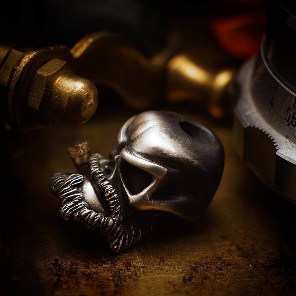 Cpprhd Bead Silver skull bronze sigar 2