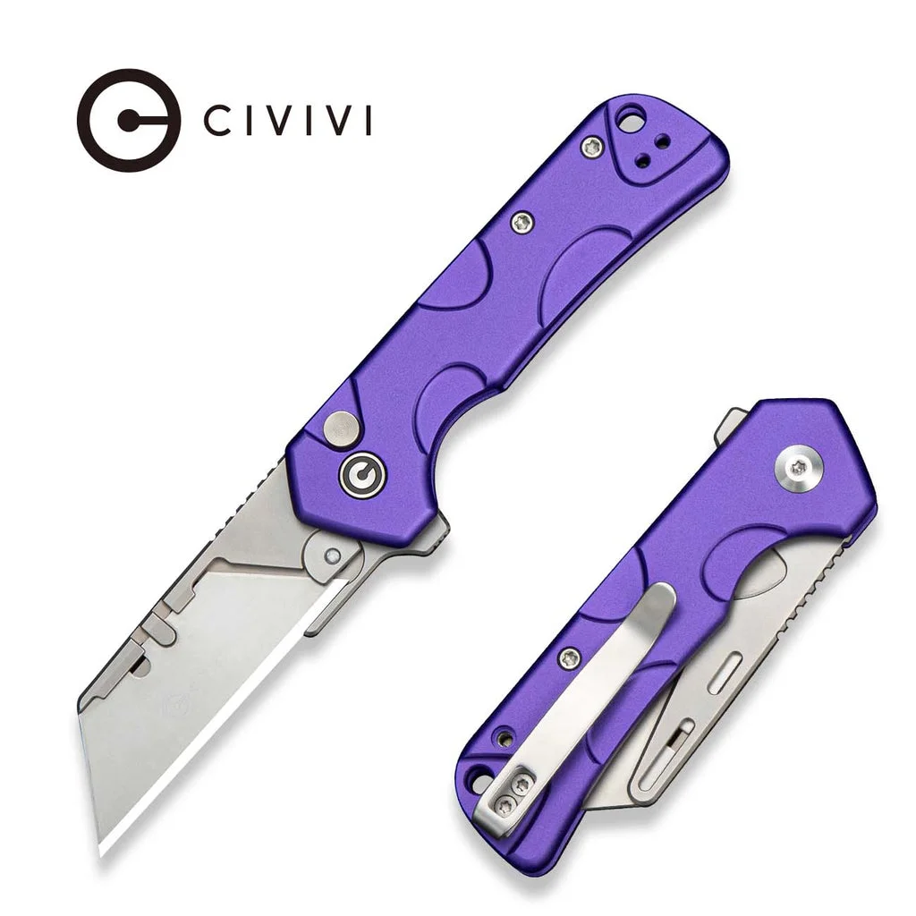 CIVIVI Pulsara Utility Flipper & 按钮锁刀 紫色铝手柄 – CIVIVI KNIFE